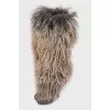 High-heeled boots with fur