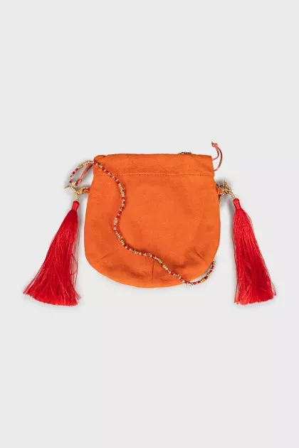 Crossbody bag with tassels