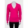 Pink V-neck pullover