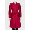 Red button down coat