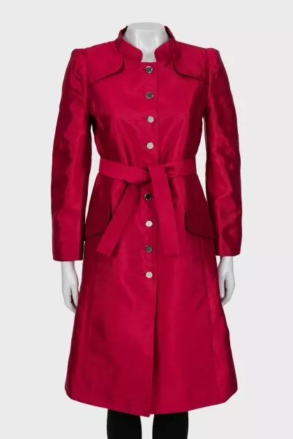 Red button down coat