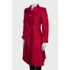 Red button down coat
