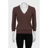 Cashmere sweater with 3/4 sleeves
