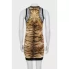 Animal print dress with lace