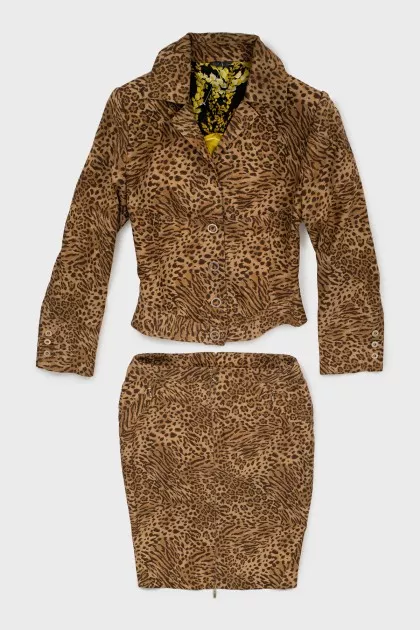 Vintage animal print suit