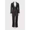Suit with trousers in fine print