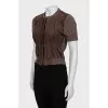 Brown cashmere and suede T-shirt