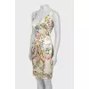 Printed silk fitted dress