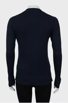 Blue long sleeve cotton and silk