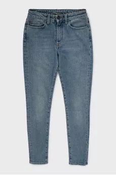 High-waisted skinny jeans