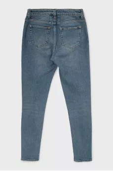 High-waisted skinny jeans