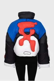 Oversized down jacket in combined color