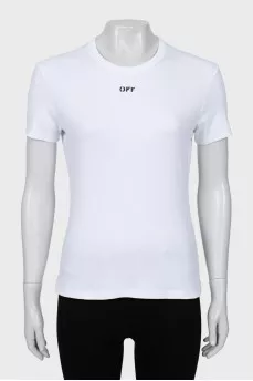 White T-shirt with brand logo