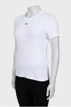 White T-shirt with brand logo