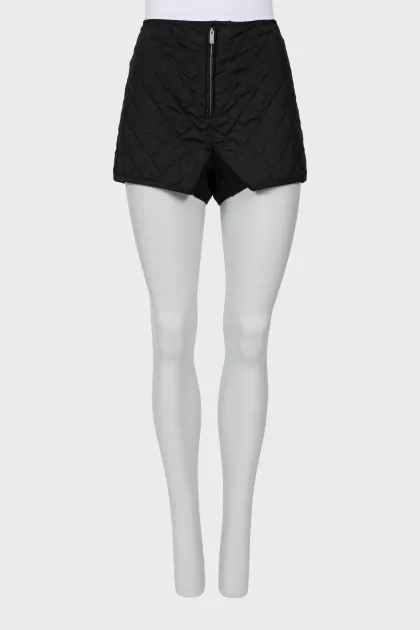 Black quilted shorts