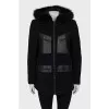 Cropped coat with fur hood