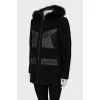 Cropped coat with fur hood