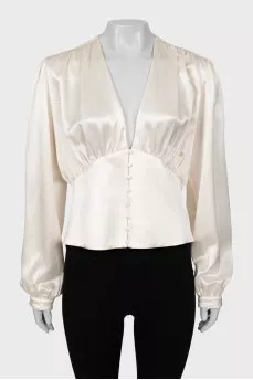 Milky silk blouse