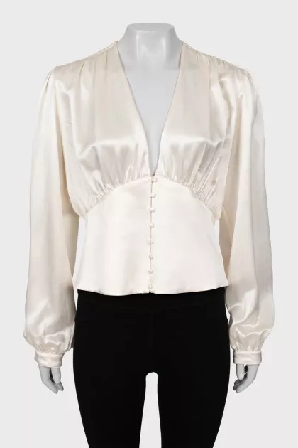 Milky silk blouse