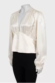 Milky silk blouse