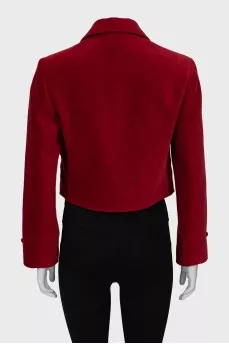 Velor jacket with buttons