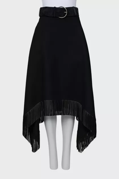 Wool skirt decorated with fringes
