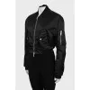 Black cropped bomber jacket