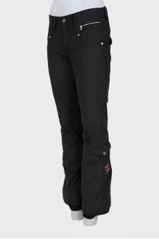 Ski trousers with embroidery