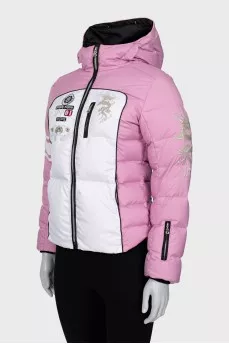 Ski jacket with embroidery