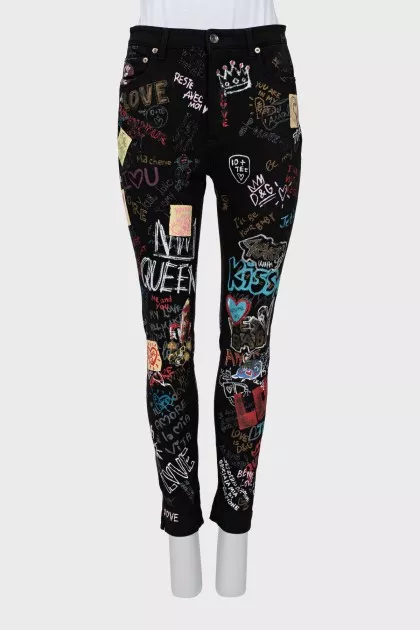 Printed skinny jeans