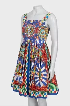 Printed dress with straps