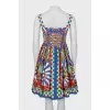 Printed dress with straps