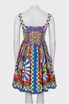Printed dress with straps