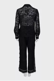 Suit with lace trousers