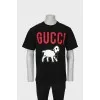 Men's T-shirt with print and logo