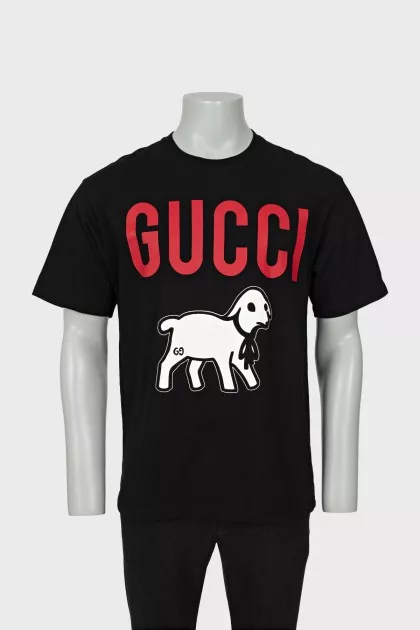 Men's T-shirt with print and logo