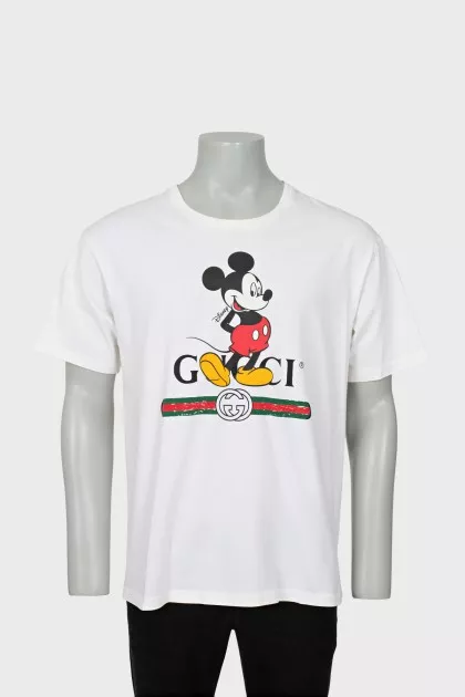 Men's white T-shirt with print