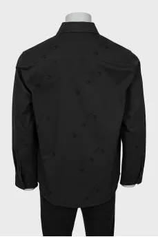 Men's denim shirt in signature print