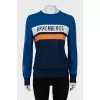 Knitted sweater with signature print