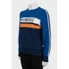Knitted sweater with signature print