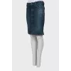 Tapered denim skirt