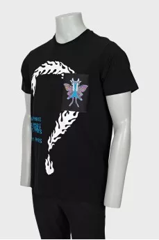 Men's straight printed T-shirt