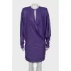 Dress decorated with rhinestones with drapery