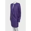 Dress decorated with rhinestones with drapery