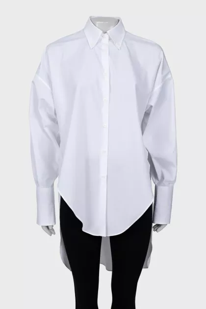 White shirt long at the back