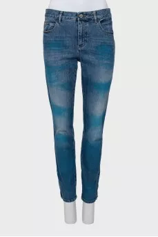 Mid-rise jeans with print