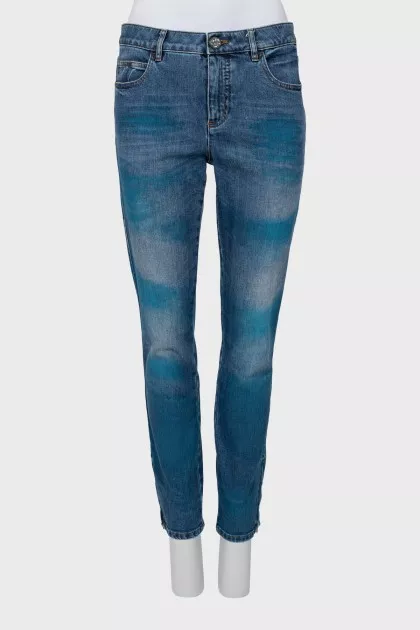 Mid-rise jeans with print