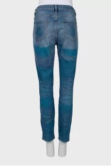 Mid-rise jeans with print