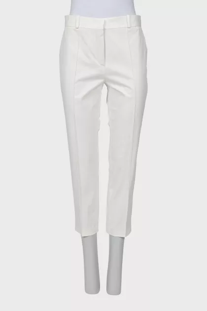 White trousers with stitched creases