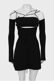 Black mini dress with tag